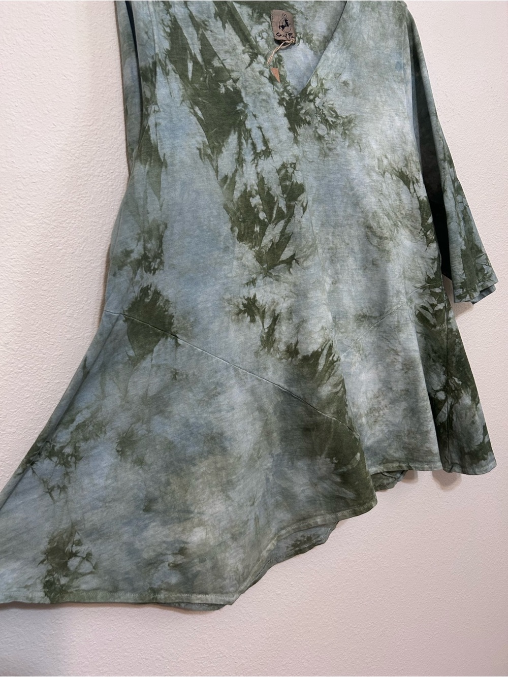STEEL PONY Green Tie Dye Asymmetric Tunic Top S - Picture 5 of 7